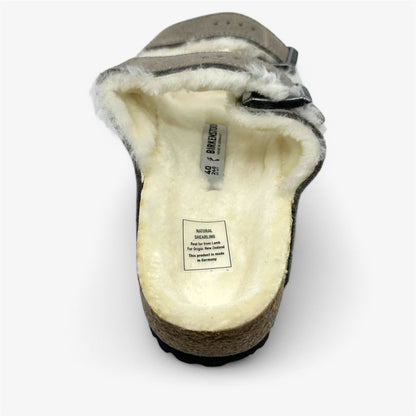 Birkenstock Arizona Shearling Stone Coin Womens Casual Soft Footbead Clog