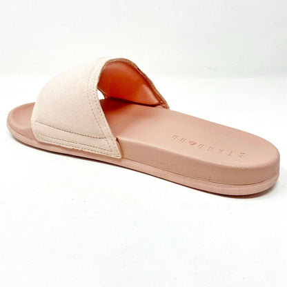 STNDRD Standard Los Angeles Monaco Suede Pink Womens Slides Sandals