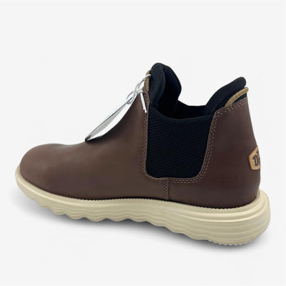 Hey Dude Branson Boot Craft Leather Coffee Womens Size 10 Water Repellant Slip-On