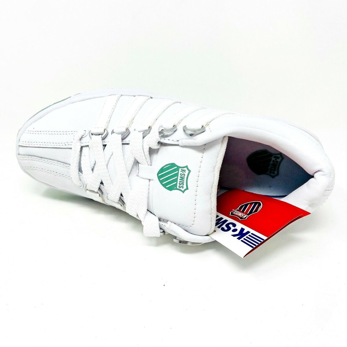 K-Swiss Classic 2000 White Teal Green Kids Size 5 Sneakers 86549 114