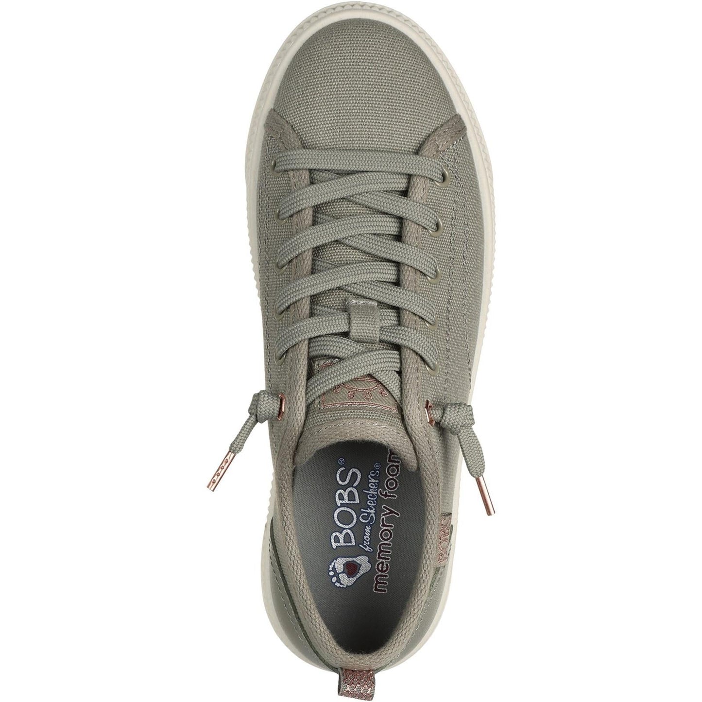Women's Wide Fit Skechers 114640 Bobs Copa Canvas Shoes