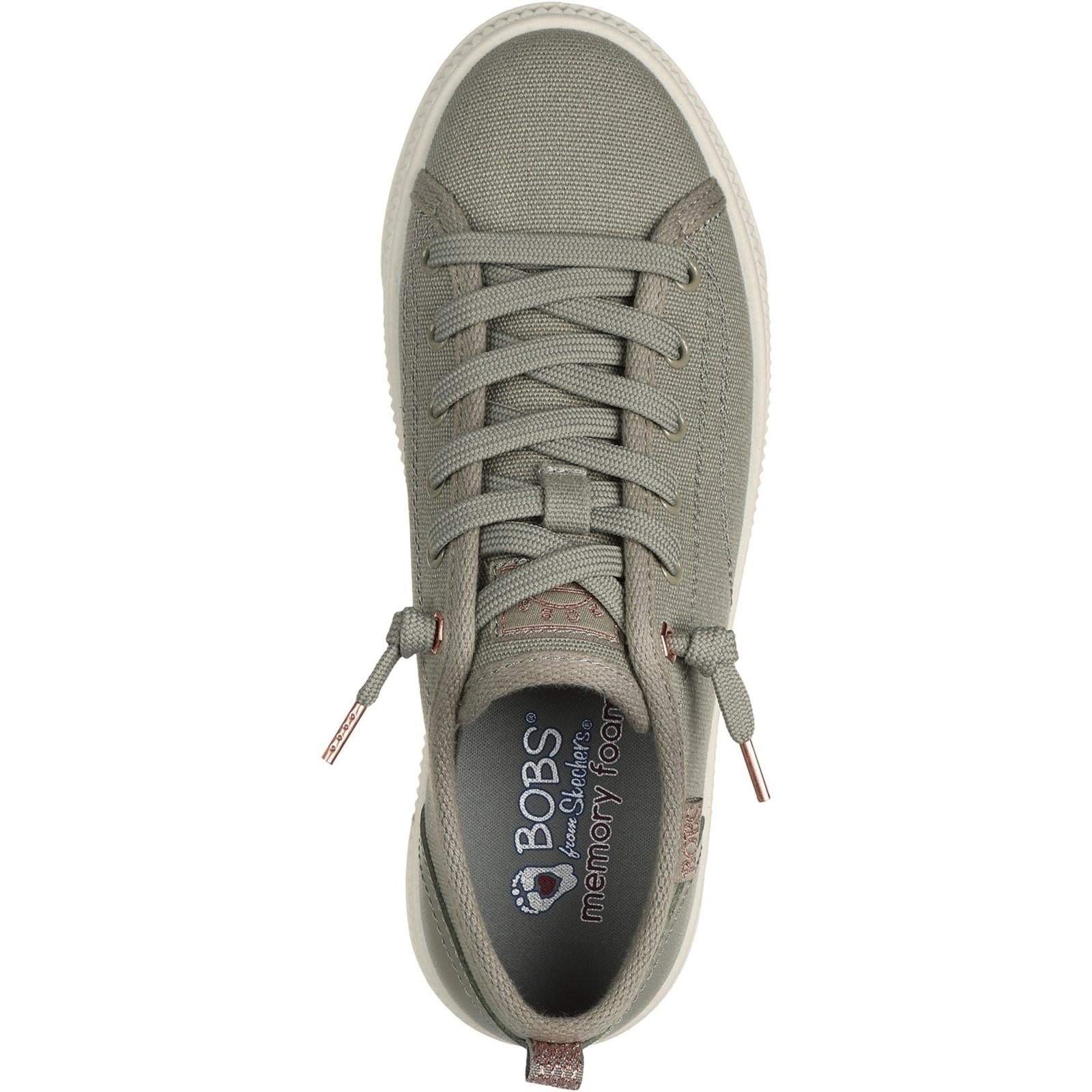 Women's Wide Fit Skechers 114640 Bobs Copa Canvas Shoes