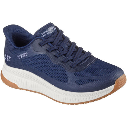 Women's Wide Fit Skechers 117624 Slip-ins Bobs Squad 4 Staple Look Trainers
