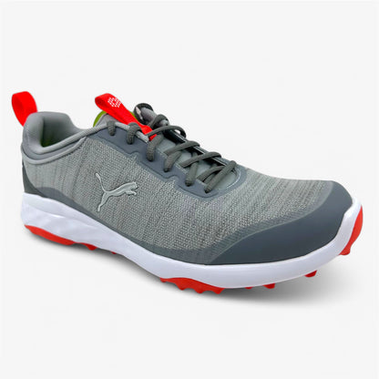 PUMA Fusion Pro Cool Mid Gray Silver Mens Extra Wide Spikeless Golf Shoes