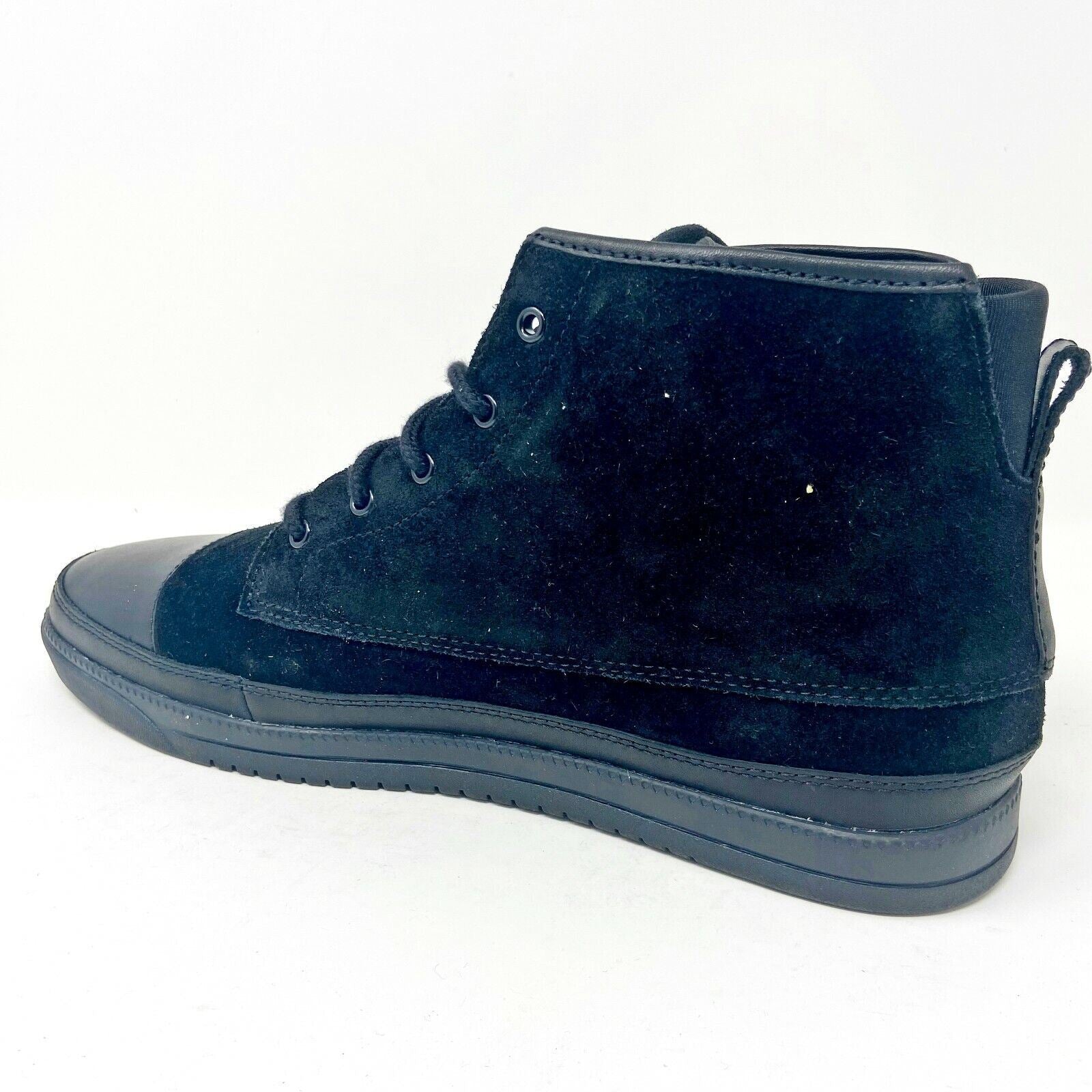 Clae Chambers Black Waxed Suede Mens Mid Premium Casual Sneakers