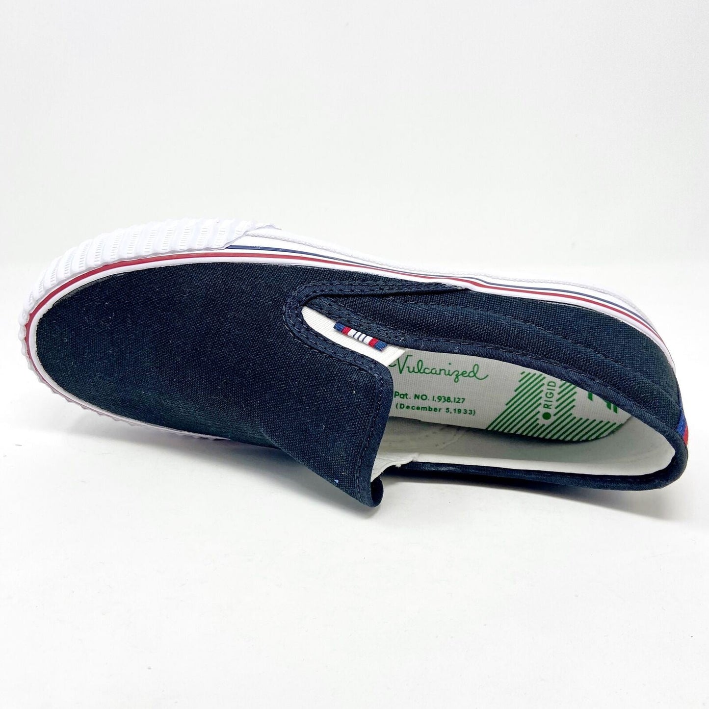 PF Flyers Center Slip On Black White Womens Retro Shoes PM12OS2D