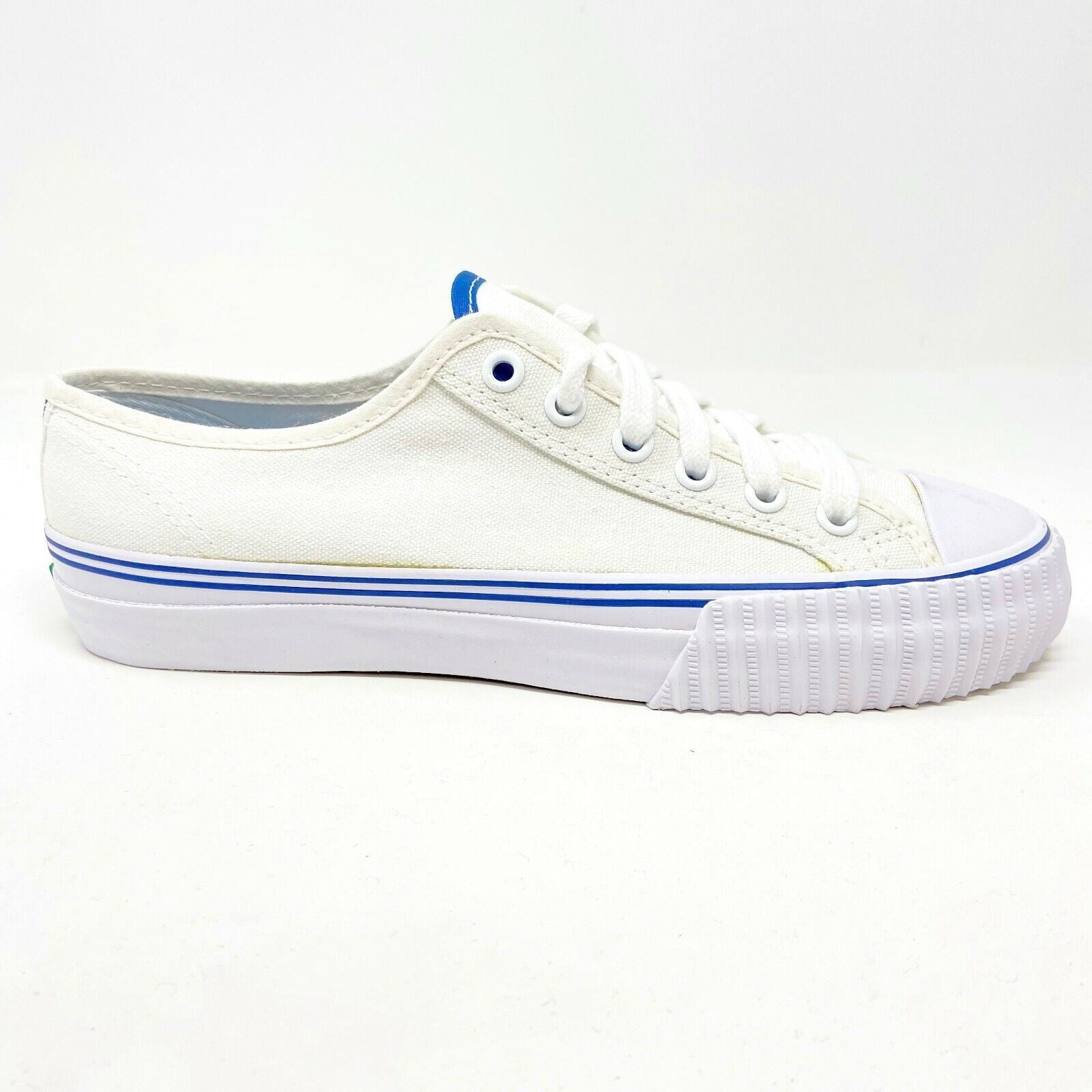 PF Flyer Center Lo Reiss White Blue Womens Retro Casual Sneakers PM12OL1F