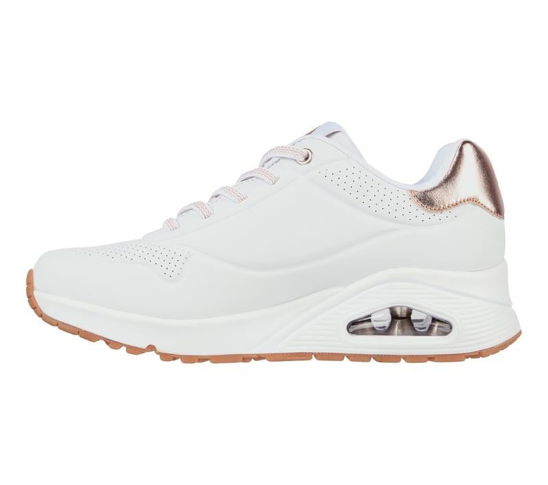 Women's Wide Fit Skechers Uno 155196W Shimmer Away Trainers