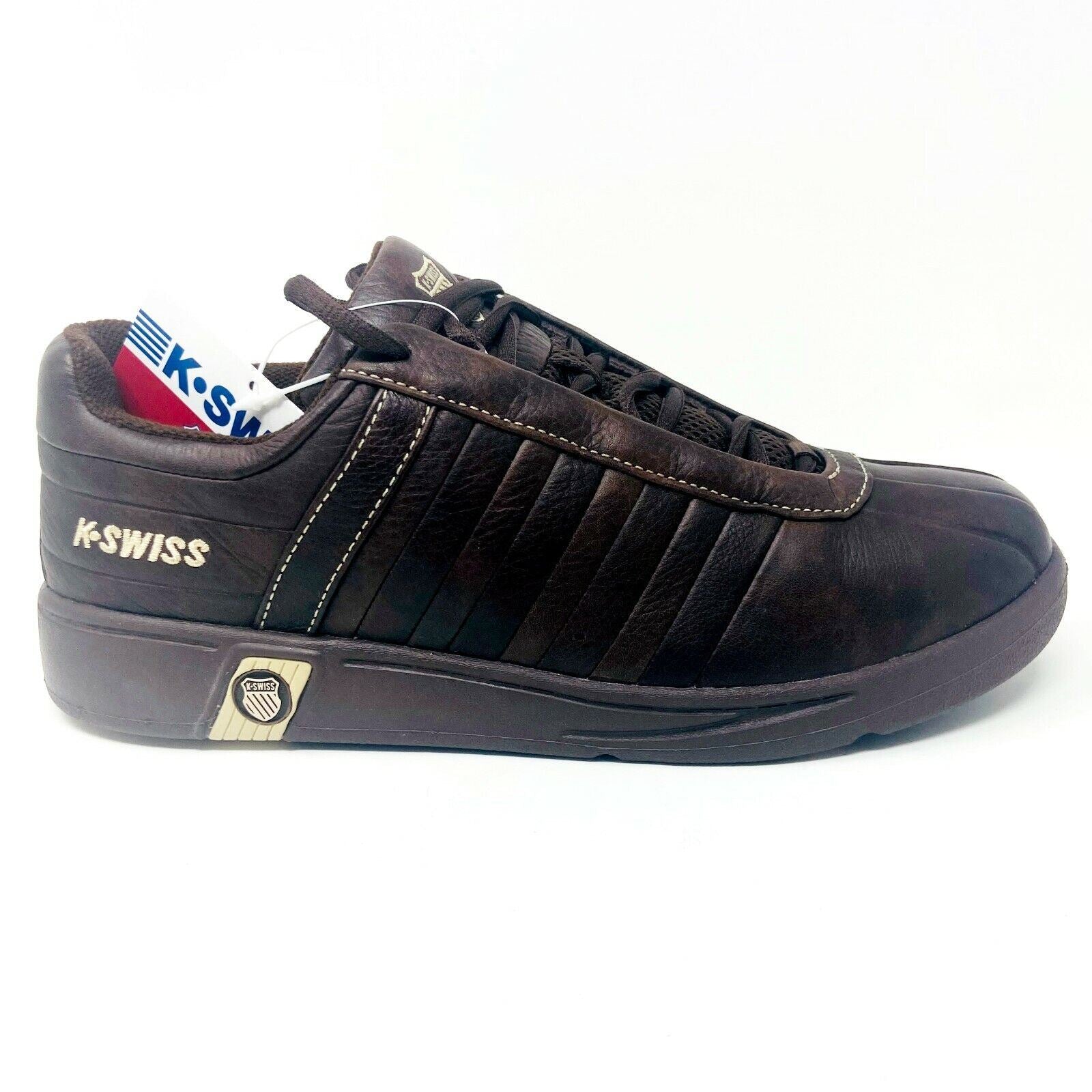 K-Swiss Mens Marvid Chocolate Brown Leather Casual Sneakers 01015227