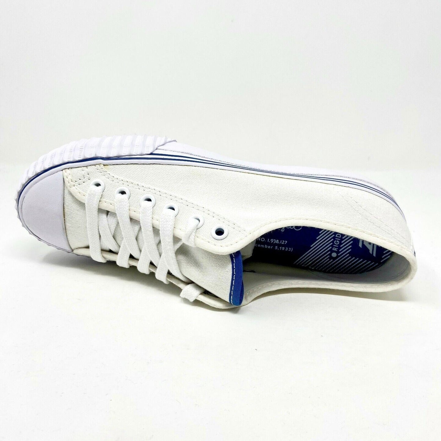 PF Flyer Center Lo Reiss White Blue Womens Retro Casual Sneakers PM12OL1F