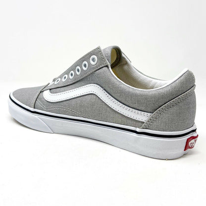 Vans Old Skool Silver True White Womens Classic Casual Sneakers