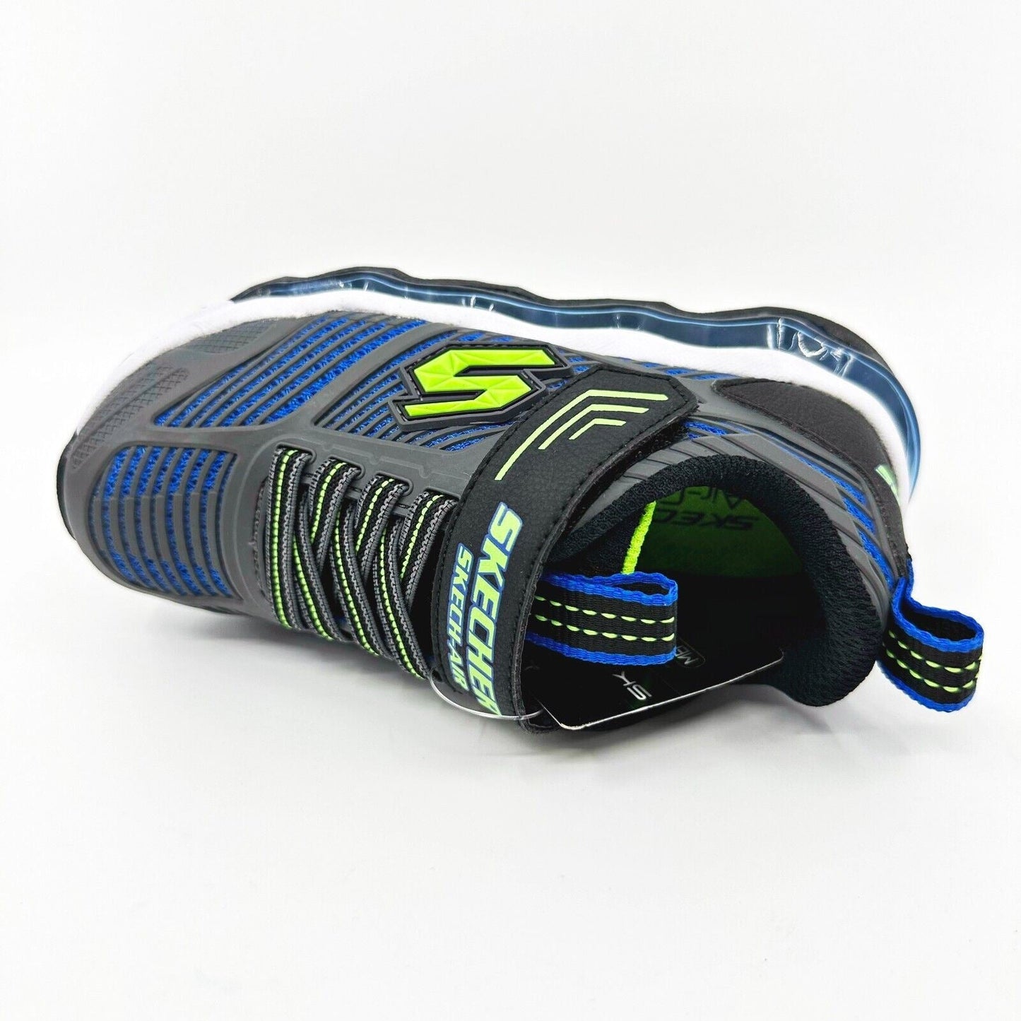 Skechers Skech Air Waves Charcoal Blue Kids Boys Sneakers
