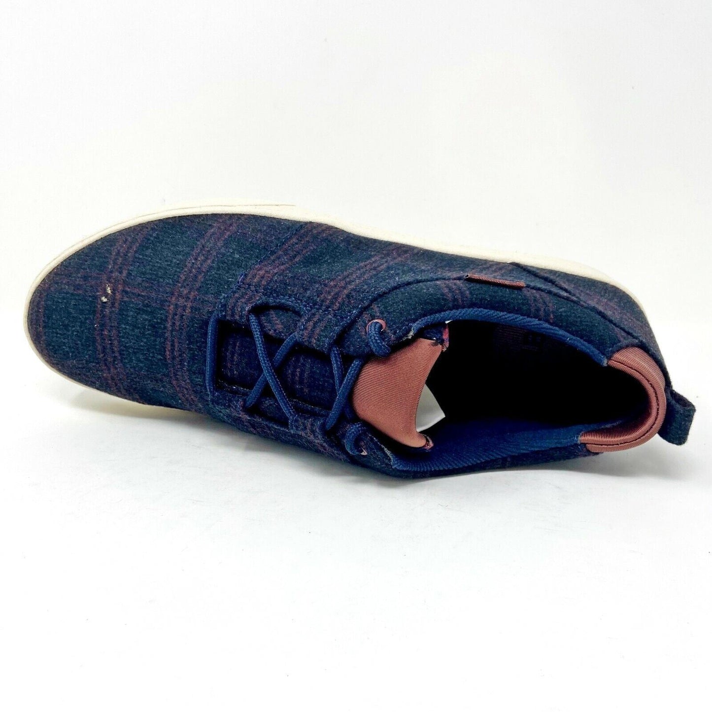Clae Newman Deep Navy Plaid Mens Premium Casual Sneakers