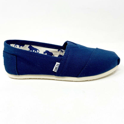 Toms Classics Navy Womens Slip On Casual Canvas Flat Shoes