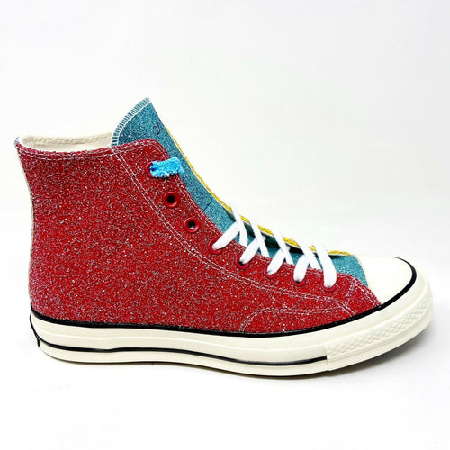 Converse x JW Anderson  Chuck 70 Hi Glitter Barbados Cherry Red Womens 164694C