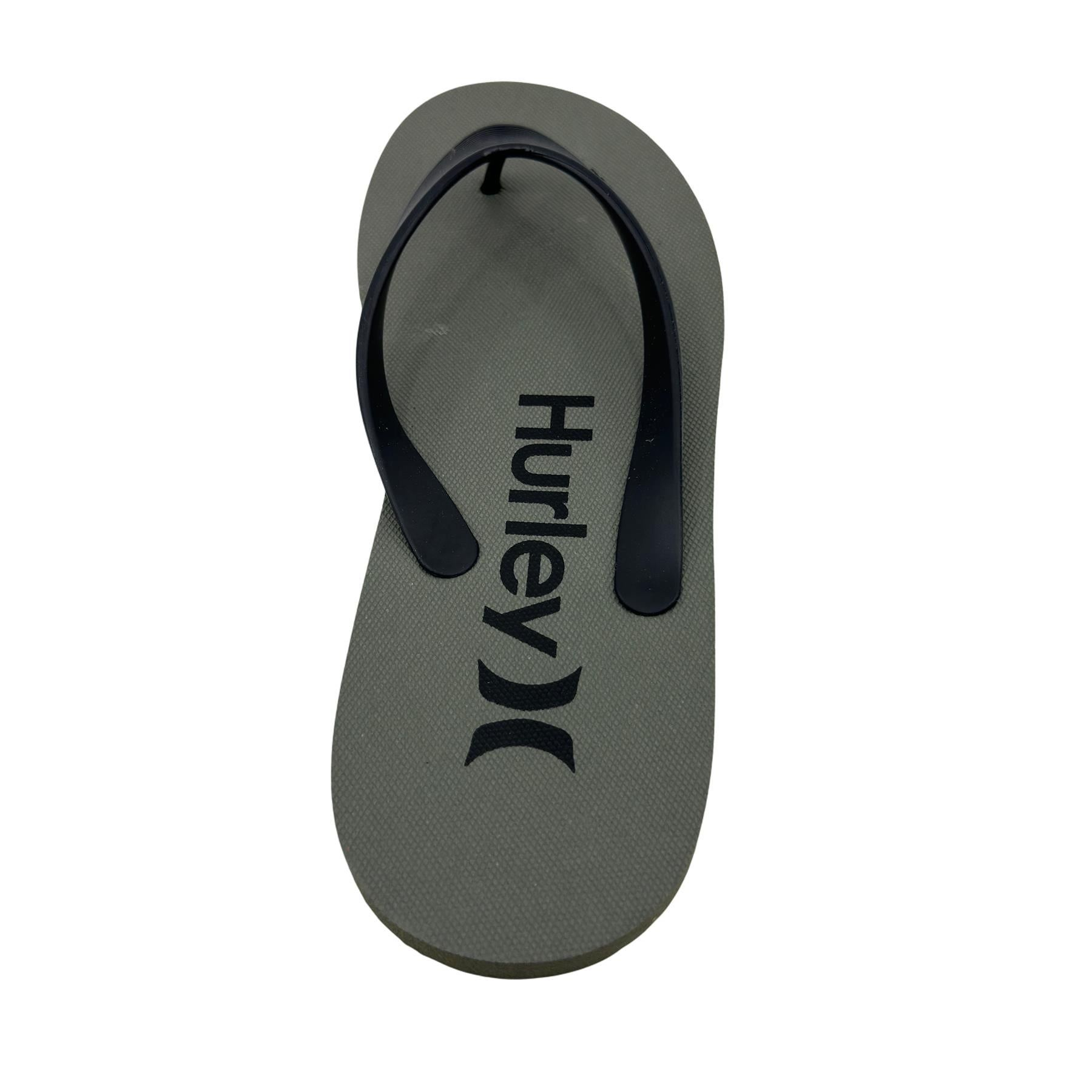 Hurley Logo Gray Black Mens Sandal Pool Beach Flip Flop