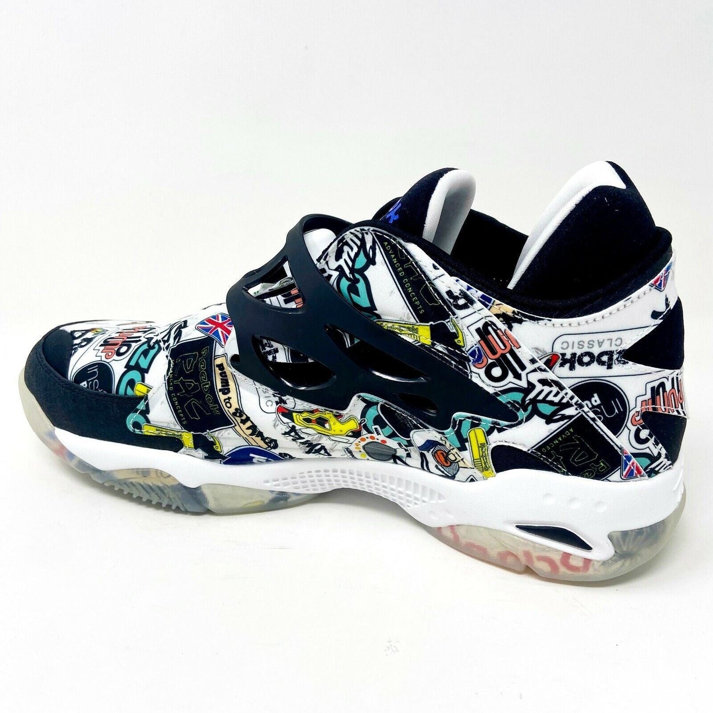 Reebok Pump Court Stricker City Graffiti Black White Mens Shoes Sneakers FW7826