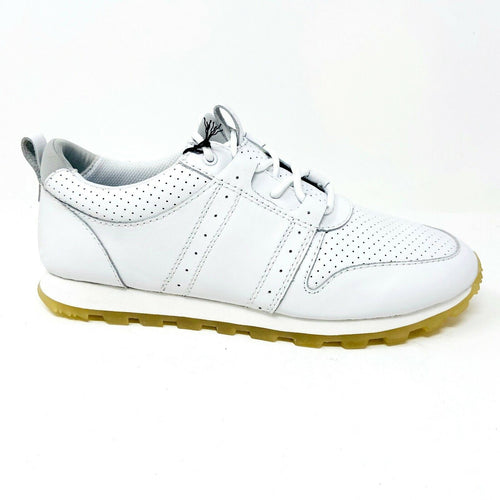 Clae Mills White Tumbled Leather Mens Casual Premium Shoes Sneakers
